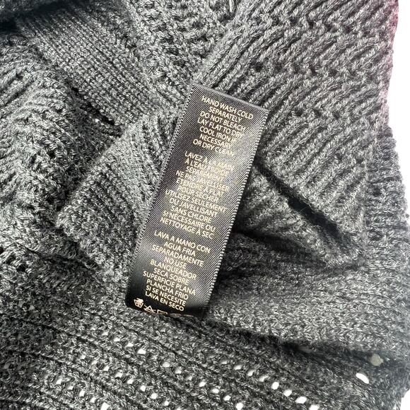 Ella Moss Womens Gray Yarn Fringe Crochet Short Sleeve Boho Cardigan Sz XS/S - Picture 7 of 11